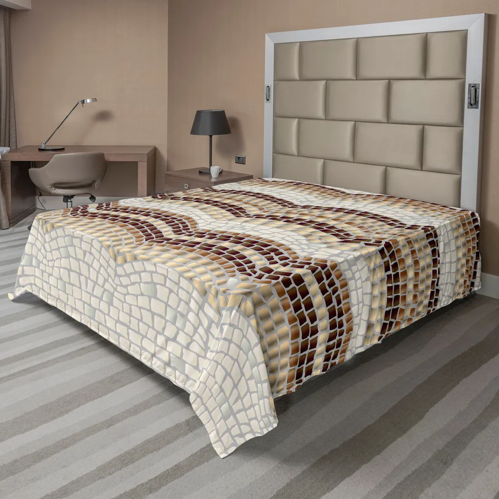 Lenzuolo Letto ABAKUHAUS Beige Onde Mosaico: Comodo e Bellissimo