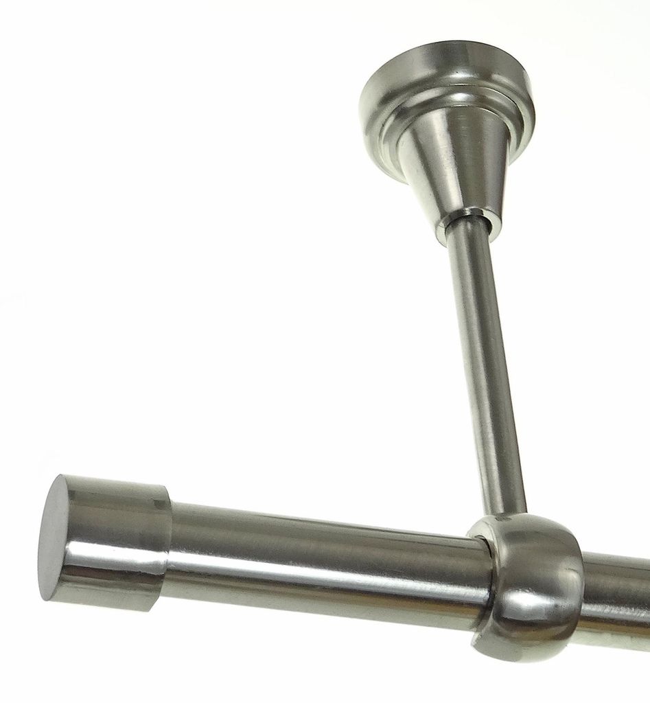 Gardinenstange Set Edelstahl Look Metall Ø 19mm zur Produktbild 