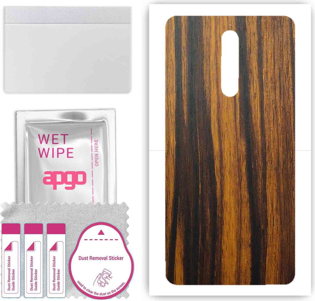 apgo Rückseite Schutzfolie, Skin, kompatibel mit Nokia 8, Hinten Displayschutzfolie aus Vinylfolie, kratzfest, einfache Montage - Tigerwood