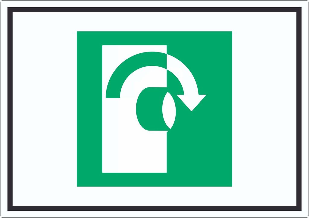 Zum Öffnen im Uhrzeigersinn drehen Symbol Aufkleber A8 (52x74mm)