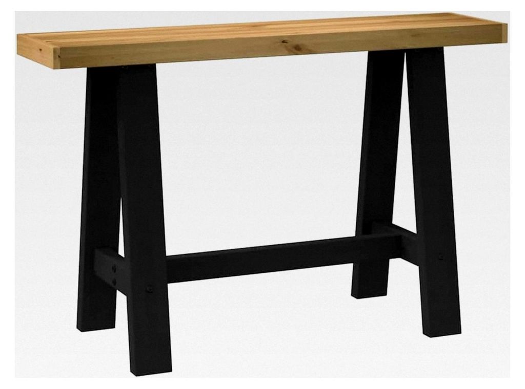 Konsolentisch mit A-förmigen Beinen 120x30x75cm aus massivem Kiefernholz