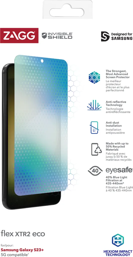 Proteggi il tuo Samsung S23+ con InvisibleShield Flex XTR2 ECO Sostenibile - 1