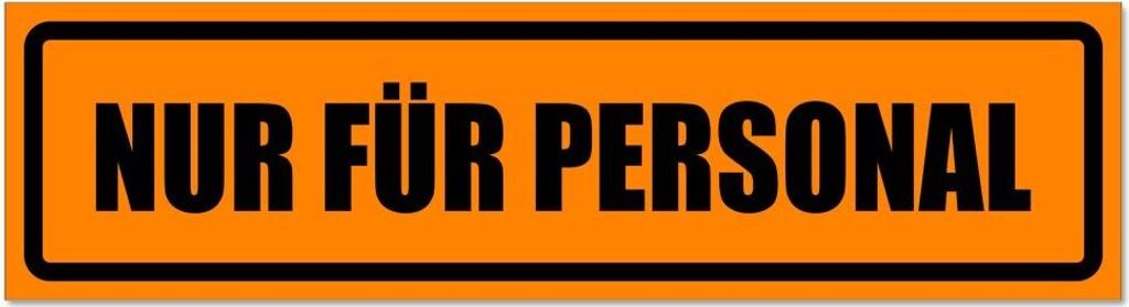 Kiwistar - Autoaufkleber - Orange - Schwarz - 20 x 5,3 cm - Nur für Personal invertiert - Hinweis Aufkleber Sticker für Auto, Kfz, Fahrrad, PKW, LKW