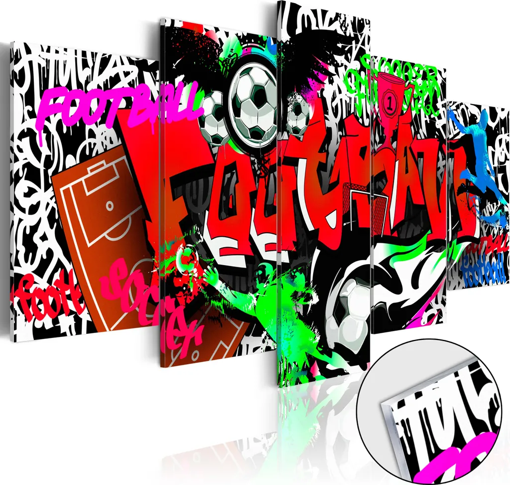 Tableau acrylique Football Graffiti : Déco murale durable et design