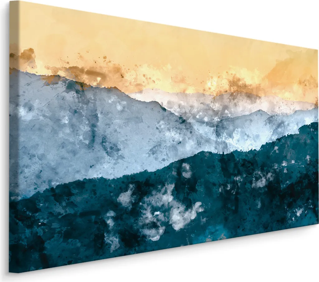 Favolosa tela PICTURES 90x60 cm XXL Stampa d'arte Pittura astratta Montagne