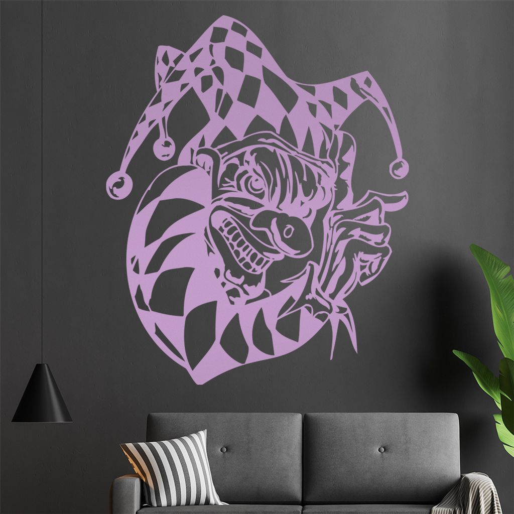Harlekin Wandtattoo in 6 Größen - Wandaufkleber Wall Sticker - Dekoration, Küche, Wohnzimmer, Schlafzimmer, Badezimmer