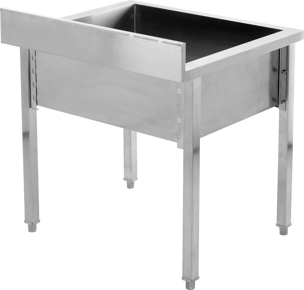 Table de travail avec évier inox 60x70 cm : finis la rouille et l'espace