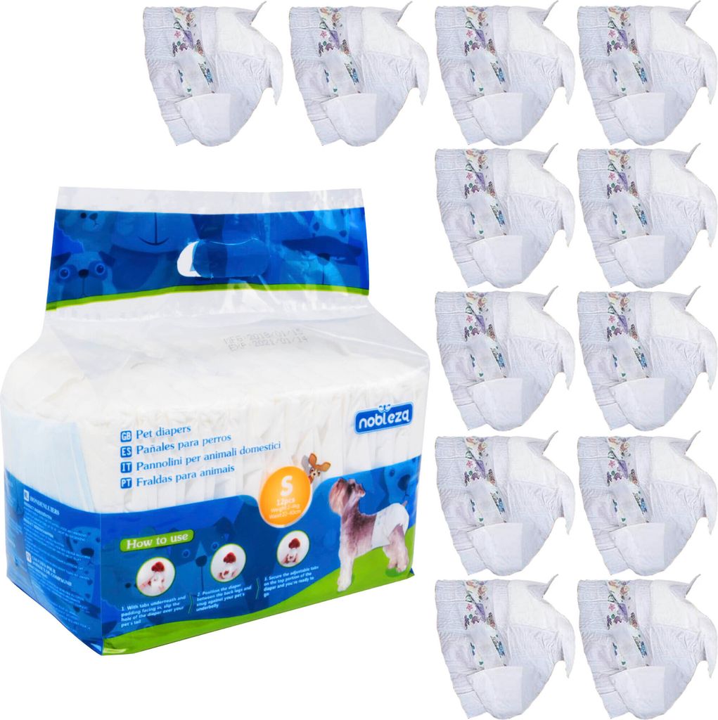 Pampersy Pieluchy Dla Psa Psów Suczki S 2-4 Kg 12 Sztuk Zdjęcie produktu 