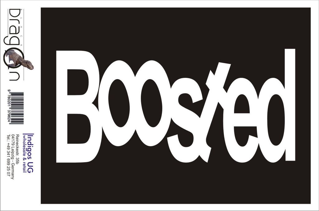 Aufkleber / Autoaufkleber - JDM / Die cut / Auto / OEM - Boosted2 - 210x100mm gelb - Heckscheibe / Heckscheibenaufkleber