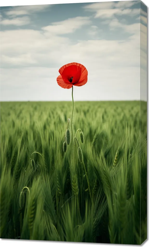 Tableau Ambiance Zen Pavot 60x100 cm - Idée Déco pour Chambre et Bureau