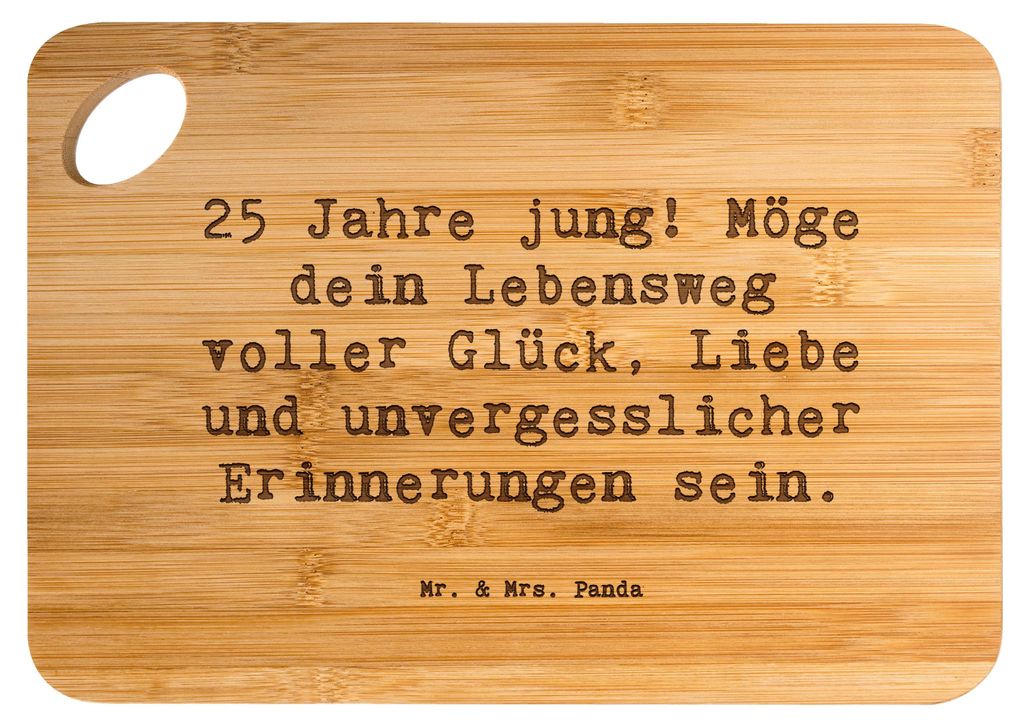 Mr. & Mrs. Panda Holzbrett Spruch 25. Geburtstag Glück - Transparent - Geschenk, Glückwunsch, Holzbrettchen, Hackbrett, Liebevoll, Erinnerungen, ...