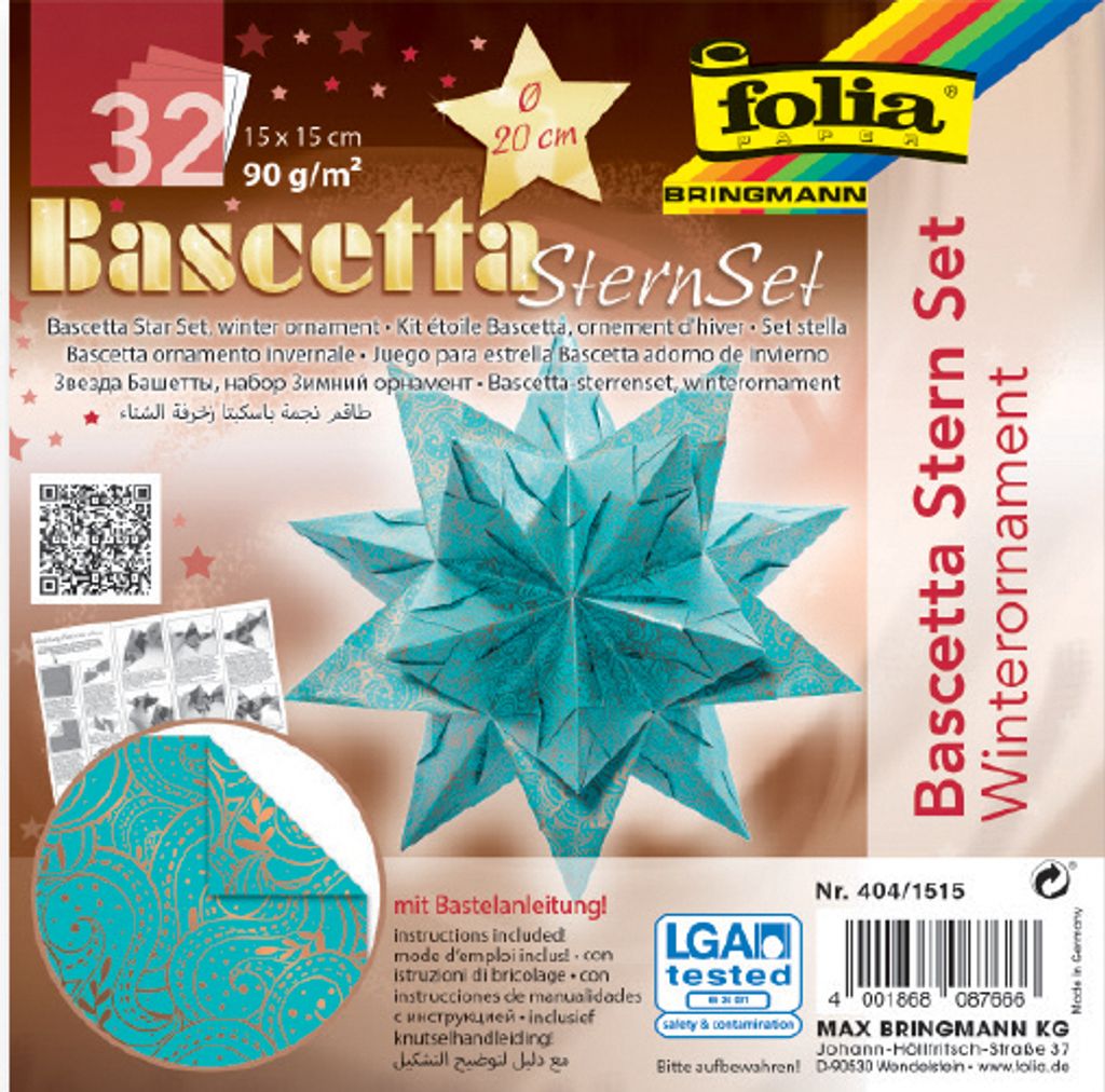 folia skladací leták Bascetta star, tyrkysová / s potlačou Obrázok produktu 