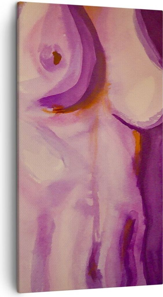 Bild auf Leinwand - Leinwandbild - Frau Tat Körper - 45x80cm - Wand Bild - Wanddeko - Wandbilder - Leinwanddruck - Bilder - Kunstdruck - Wanddekor...