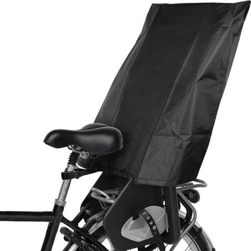 Housse de pluie noire pour siège vélo enfant - Protection imperméable