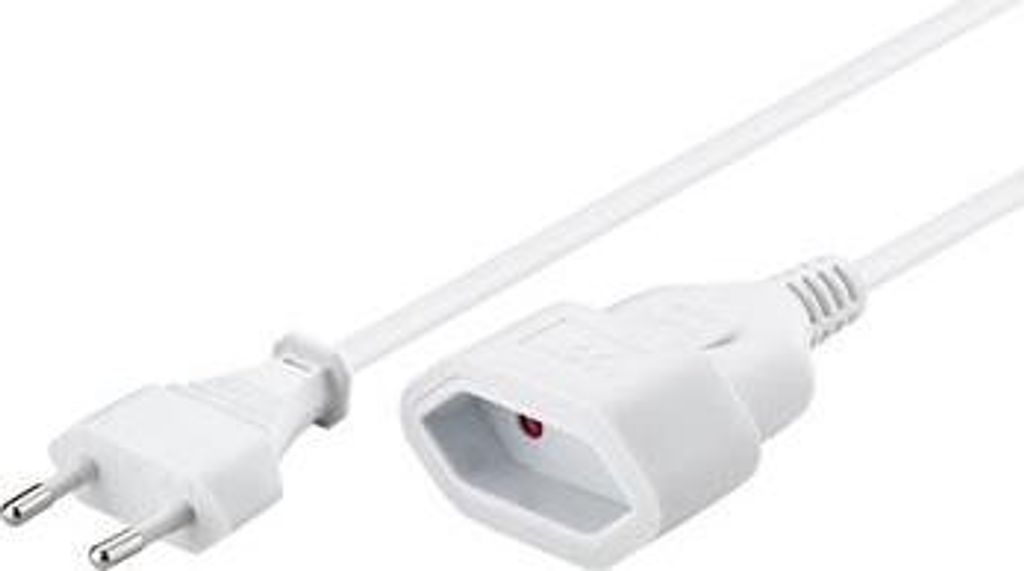 PremiumCord Kabel Netzwerk Verlängerung Heugabel 230V 5m white