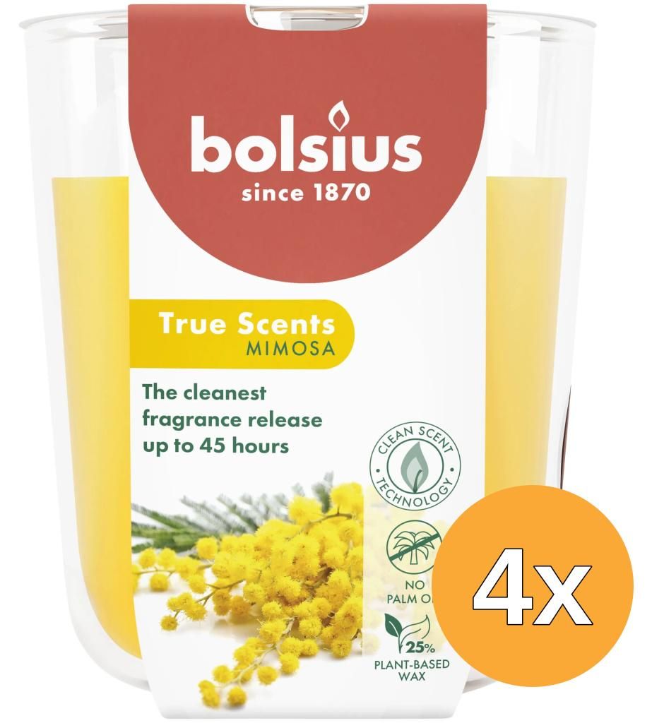 4x Bolsius Geurglas 97/85 True Scents Mimosa (1 stuk) Productafbeelding 