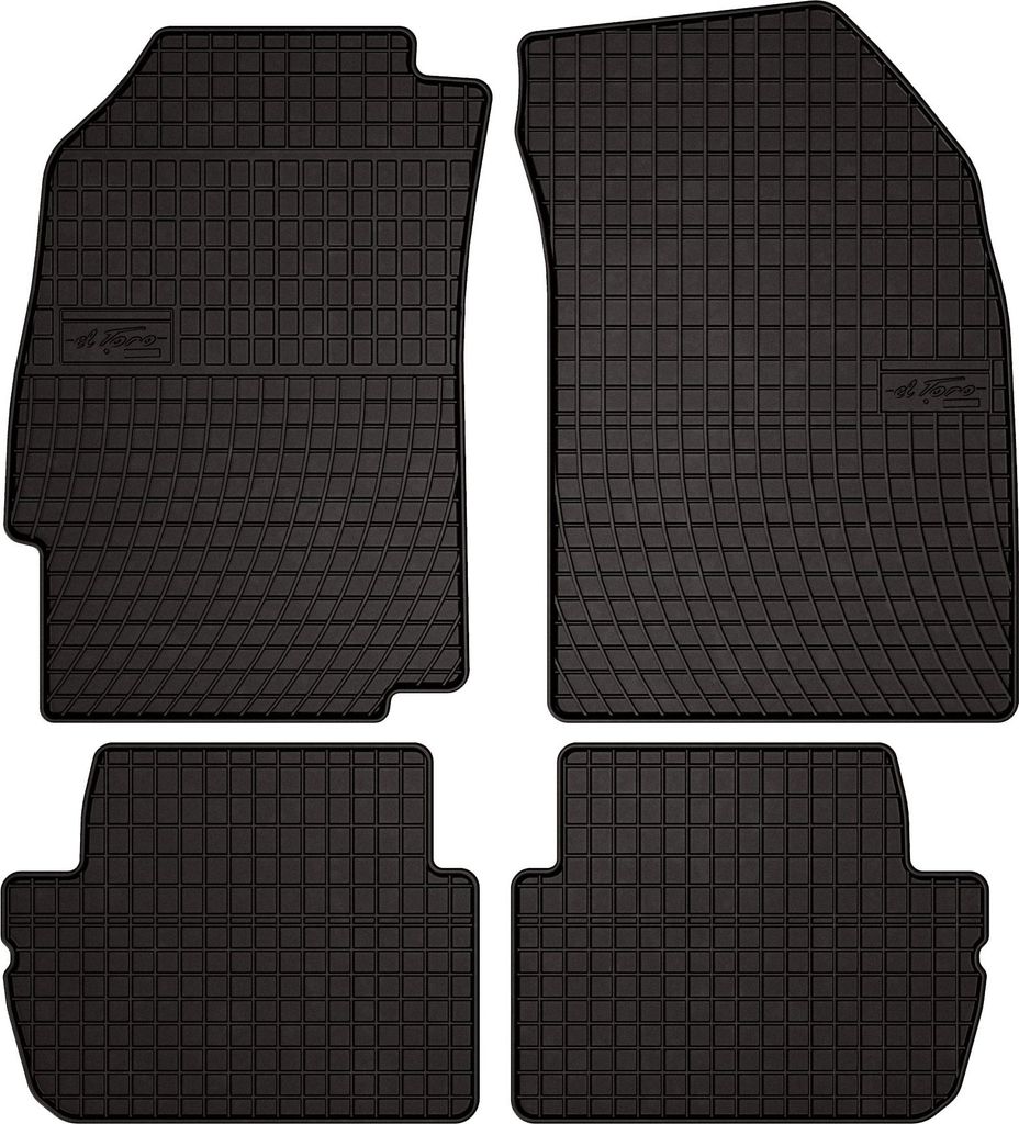 Gummifußmatten passend für Chevrolet Spark III M300 (Schrägheck, Bj. 2009-2015) – schwarz, passgenau, mit Befestigungen set 4 Stk. - Gummi-Aut...