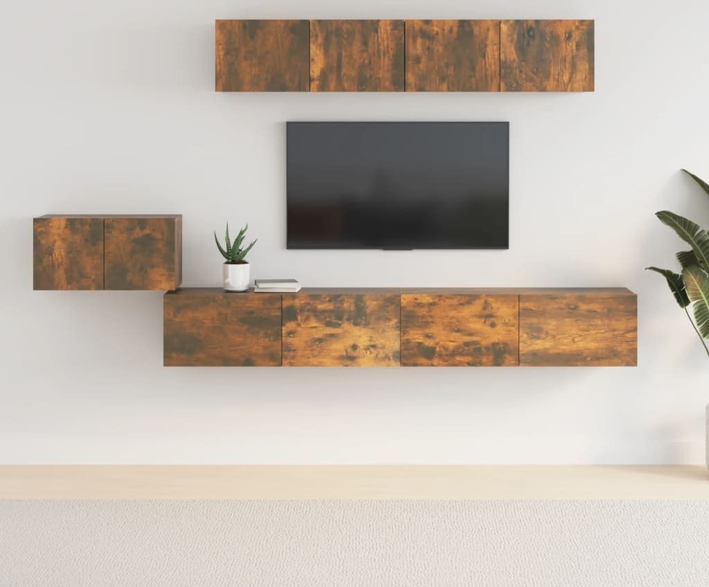 Maison Exclusive - 5-tlg. TV-Schrank-Set Räuchereiche Holzwerkstoff