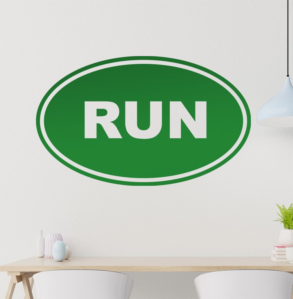 run Wandtattoo in 6 Größen - Wandaufkleber Wall Sticker - Dekoration, Küche, Wohnzimmer, Schlafzimmer, Badezimmer