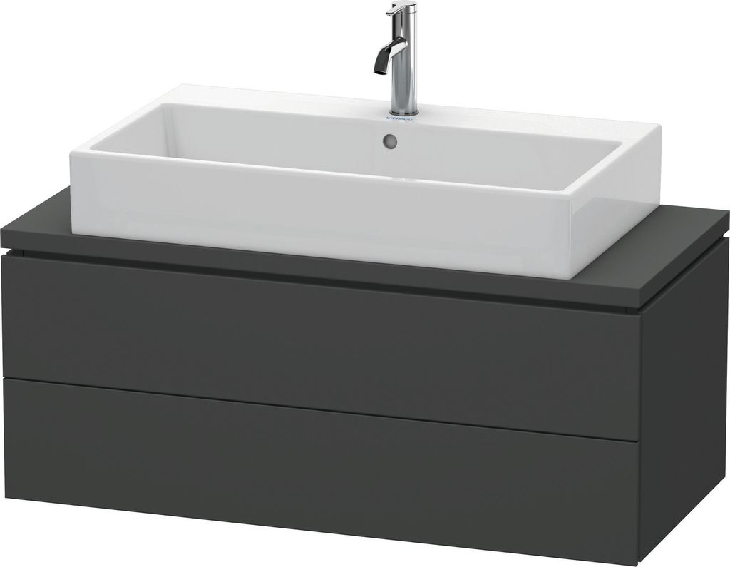 Konsolenunterschrank L-CUBE 400x1020x477mm graphit matt graphit matt