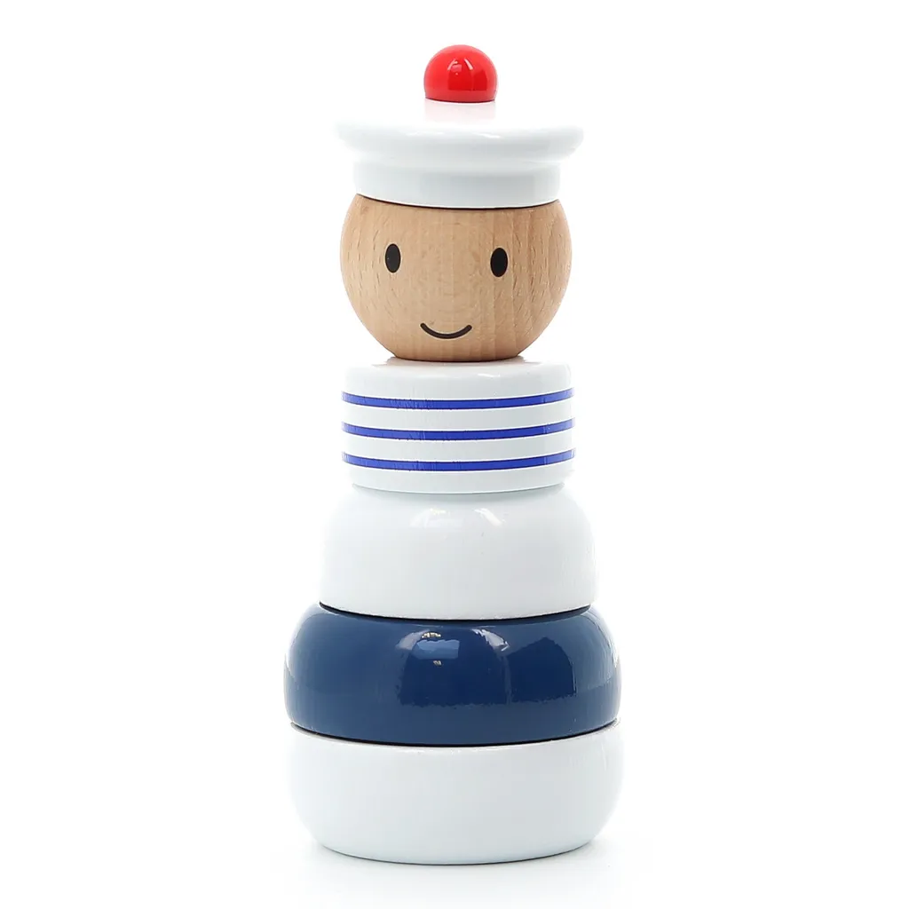 Jouet d'éveil bois durable : Tour à empiler Sailor Vilac sans plastique