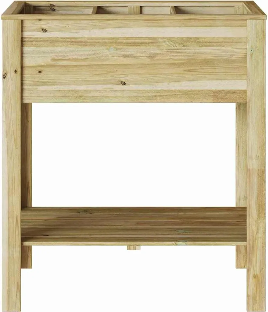 Fioriera Rettangolare Alta in Pino Marrone 85,5x46,5x96 cm - 5