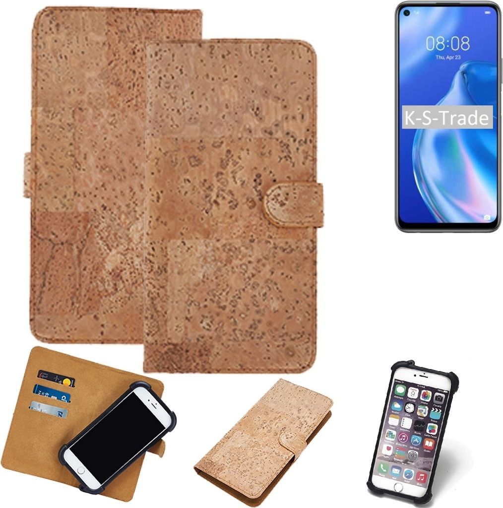 K-S-Trade Hülle kompatibel mit Huawei P40 lite 5G Kork Handyhülle Cover Schutzhülle TPU Case Bumper in Hellbraun, (1x)