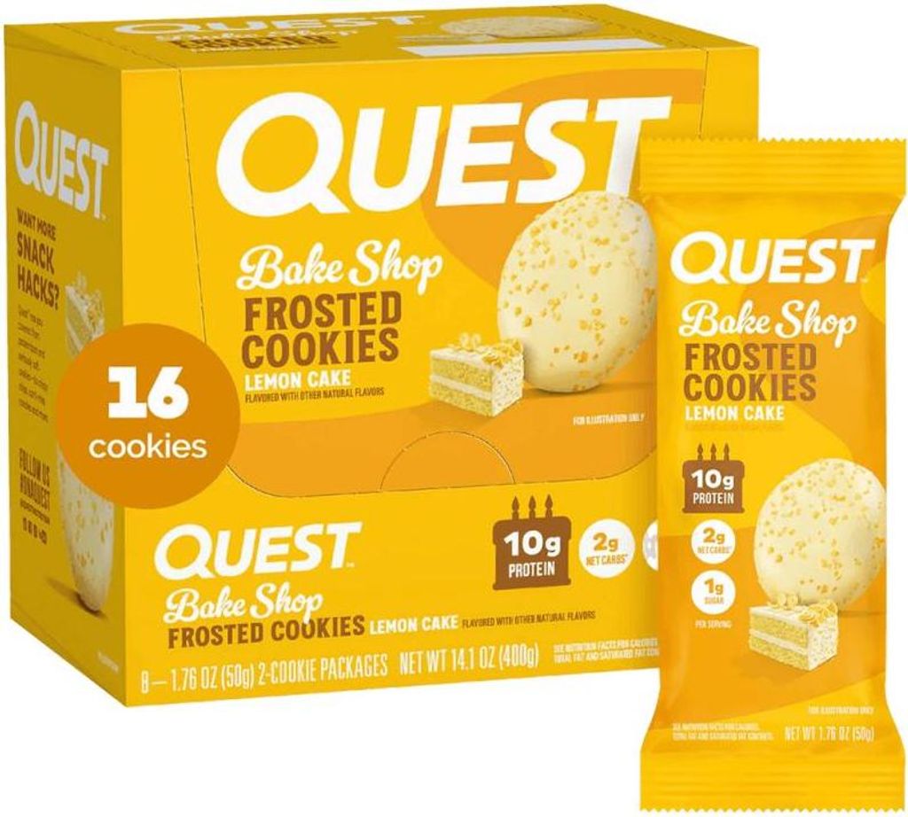 Quest Nutrition Protein Frosted Cookies (8x25g) Lemon Cake - Funktionelle Lebensmittel - Eiweiß-Snacks