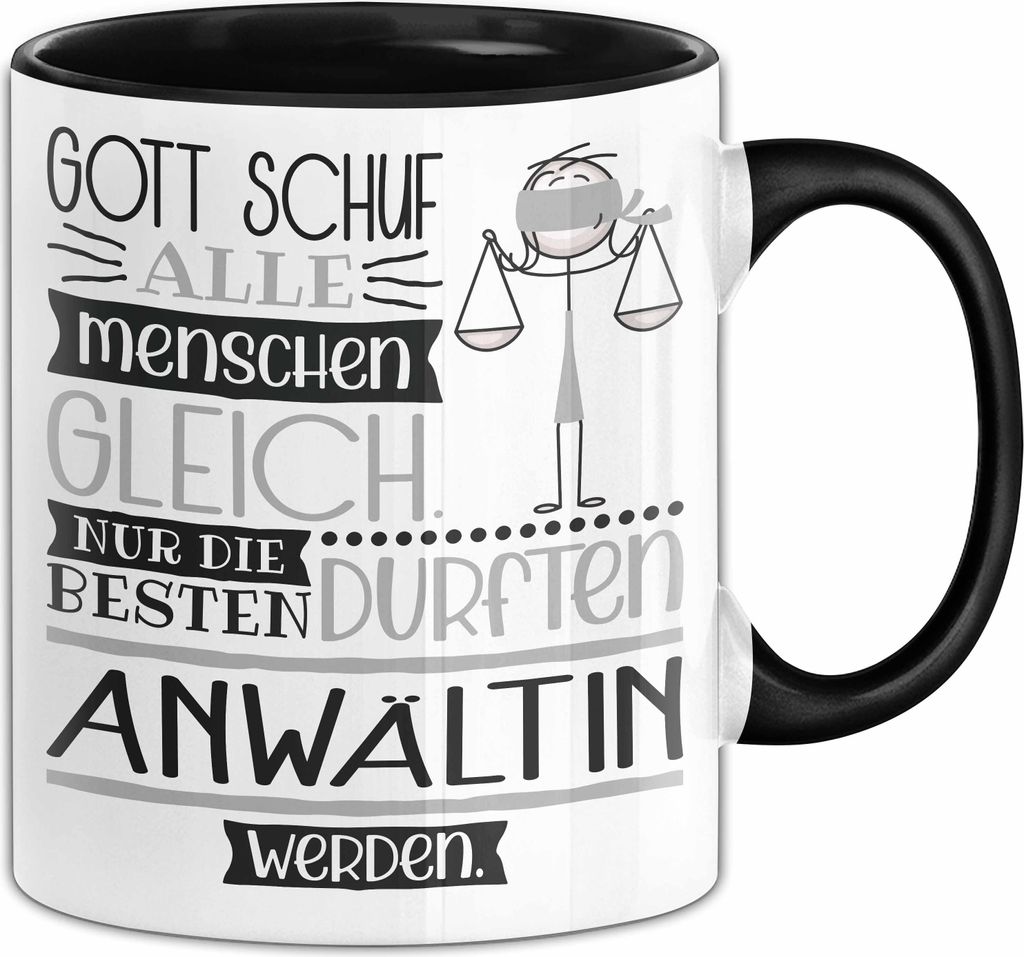 Anwältin Geschenk Becher Tasse Gott Schuf Alle Menschen Produktbild 