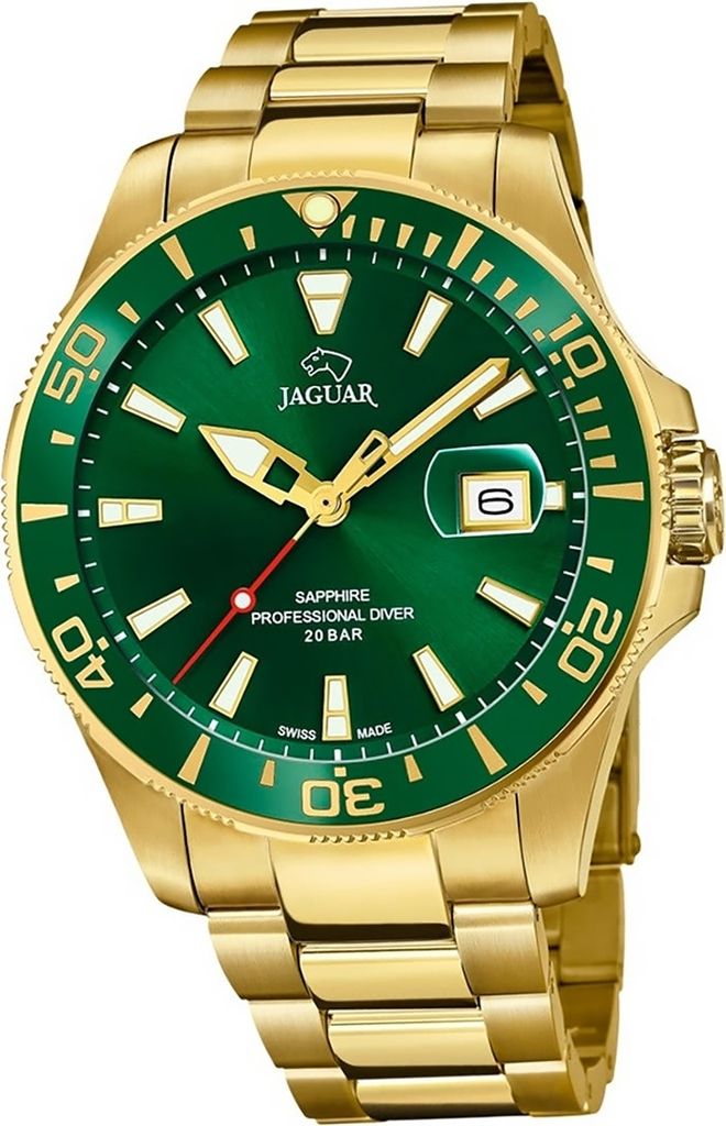 Jaguar Edelstahl Herren Uhr J877/2 Analog Armbanduhr gold Executive D2UJ877/2