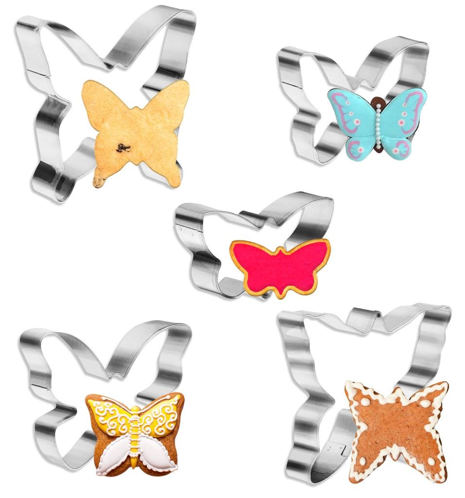 5-teiliges Schmetterlings-Ausstechformen-Set, Ausstechformen in Schmetterlingsform, Ausstechformen-Set aus Edelstahl zum Dekorieren von Keksen, n, ...