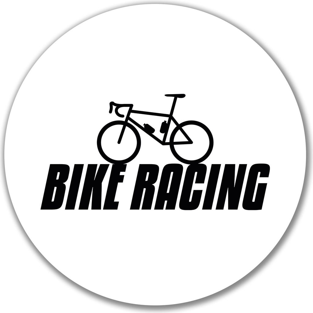 Huuraa Aufkleber Bike Racing Fahrrad 10cm rund Sticker Geschenkidee