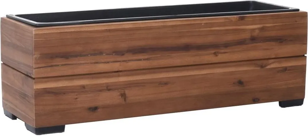 Jardinière en bois VIVANNO KAJIX marron noisette 61x20x21 cm - Bac élégant