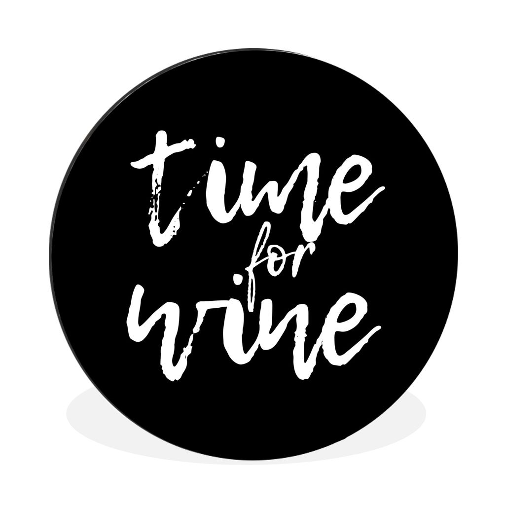 MuchoWow Aluminium Wandkreis Wein - Getränke - Zitate Ø 30 cm Wanddeko Modern Wohnzimmer - Wand Bild - Wohnzimmer - Runde Bilder - Alubilder - ...