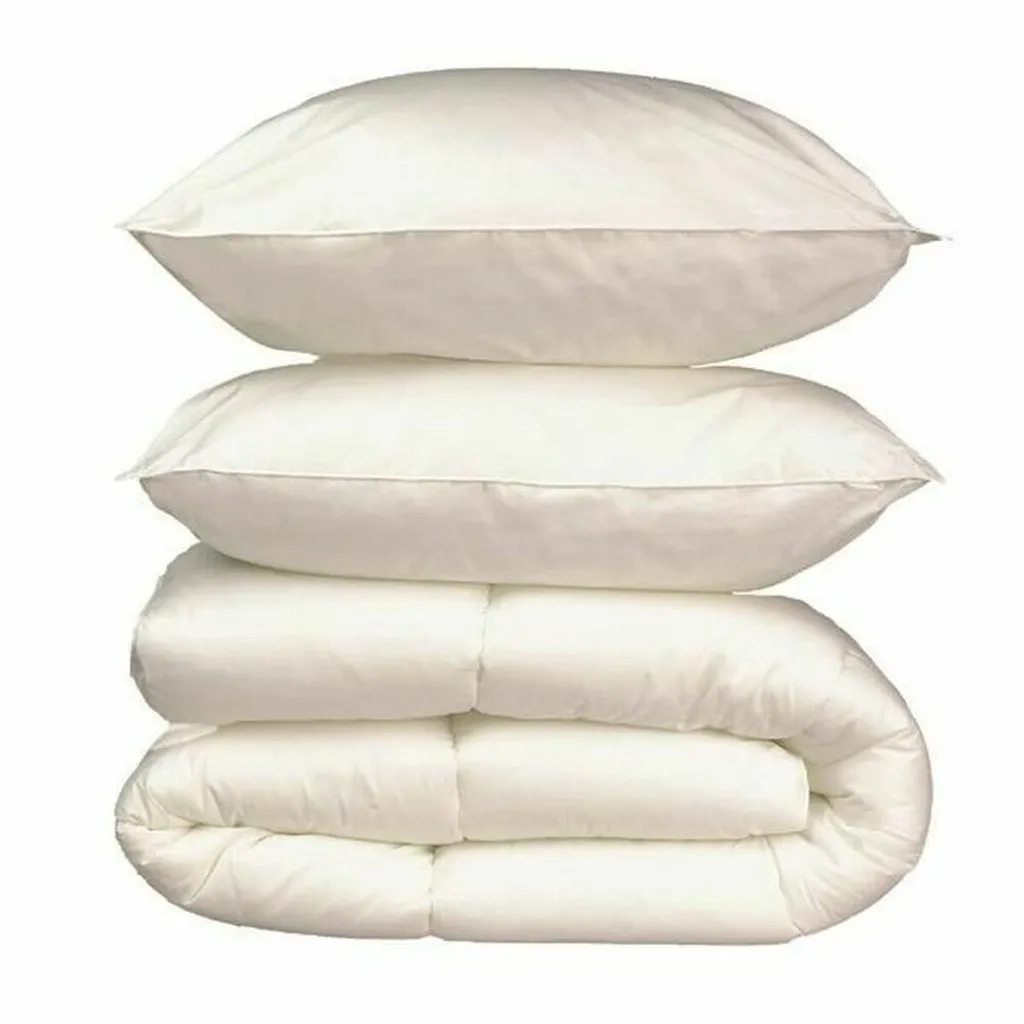 Housse de couette 220x240 cm et 2 taies d'oreiller 60x60 cm blanc coton