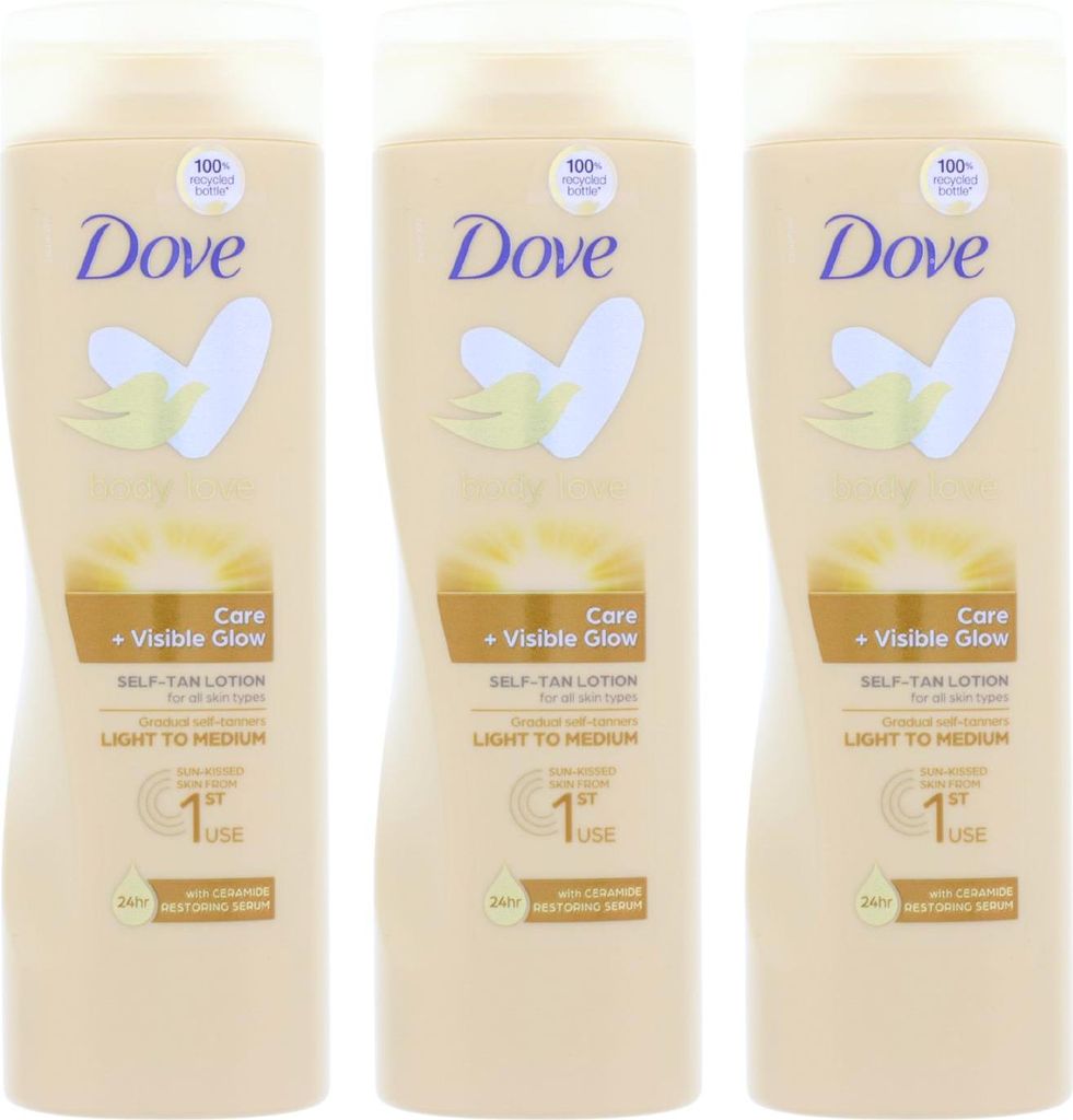 3x Dove Body Care Selbstbräunende Lotion je 250ml helle normale Haut