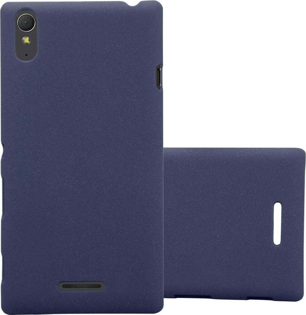 Cadorabo Schutzhülle für Sony Xperia T3 Hülle in Blau Etui Hard Case Handyhülle Cover