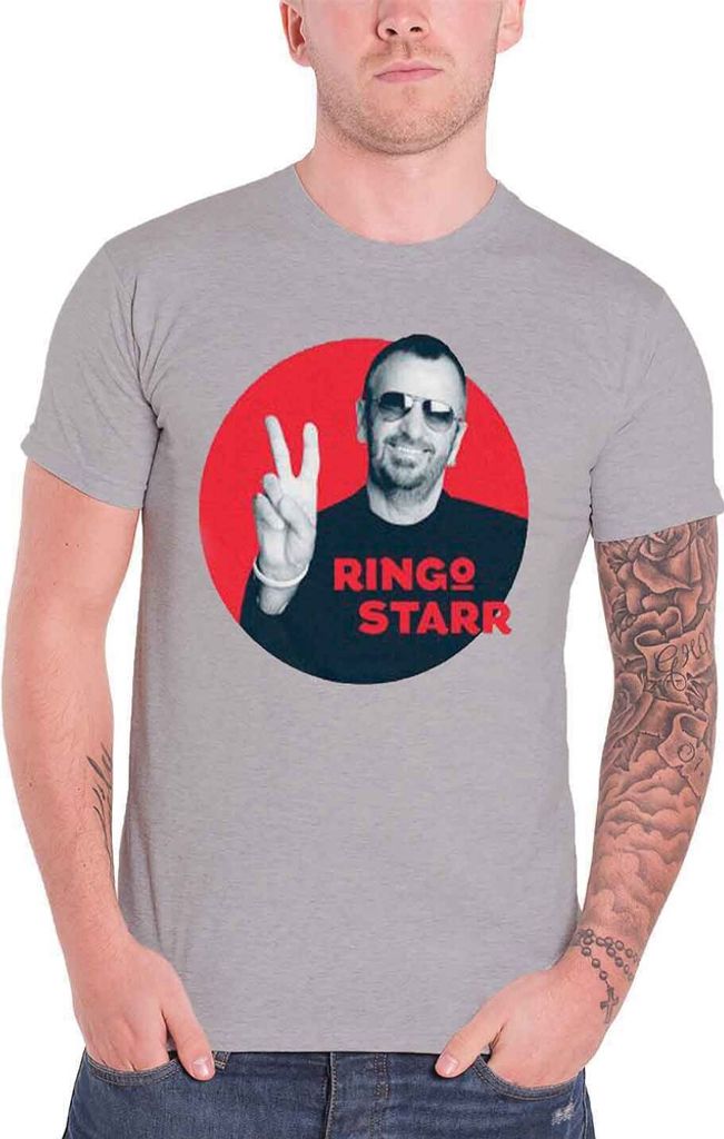 Ringo Starr - "Peace" T-Shirt für Herren/Damen Uni RO7739 (XXL) (Grau)