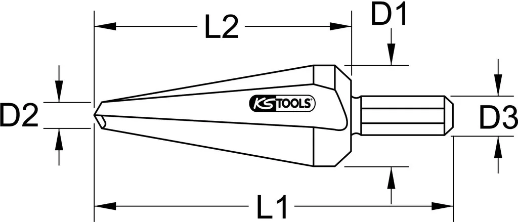 Foret étagé multi-diamètres 24 à 40 mm Quick-helix KS Tools 3360018