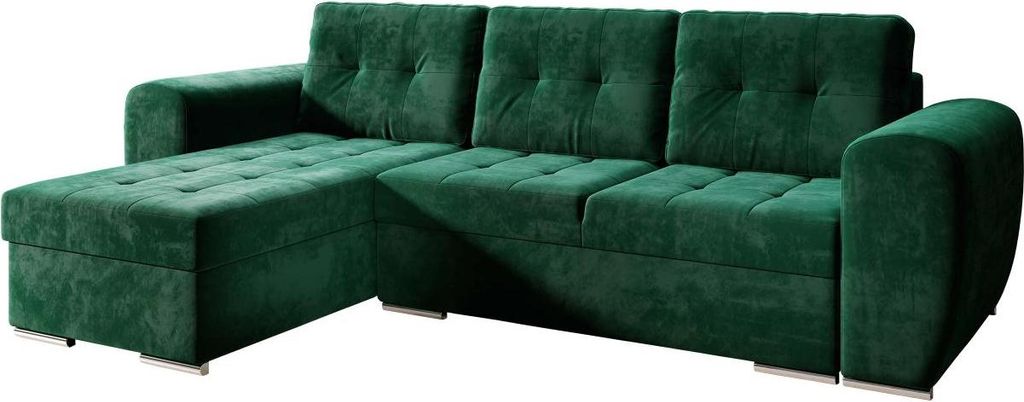MIRJAN24 Ecksofa Bari, Couch mit Schlaffunktion und Bettkasten, Stilvoll Wohnzimmer L-Form Sofa (Farbe: Manila 35)
