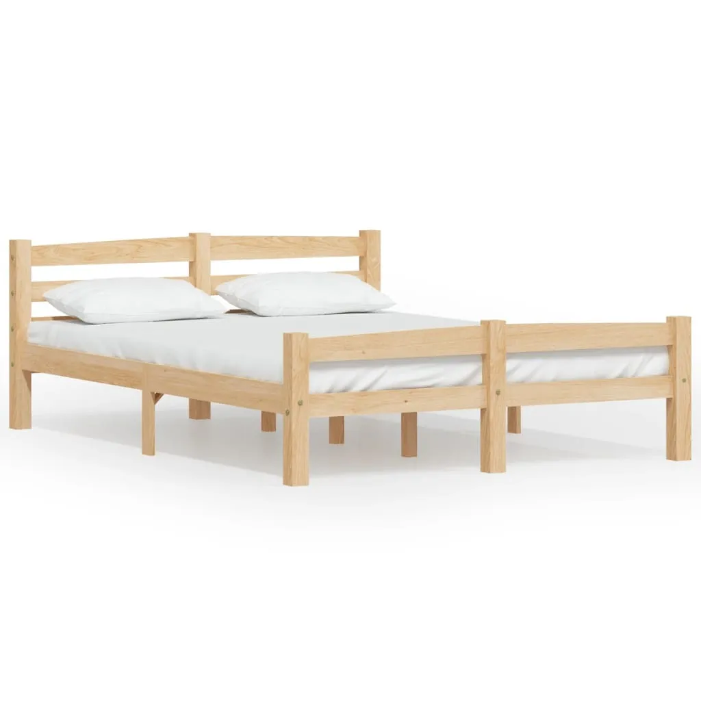 Lit en pin massif 120x200 cm - Cadre de lit robuste pour 1 personne