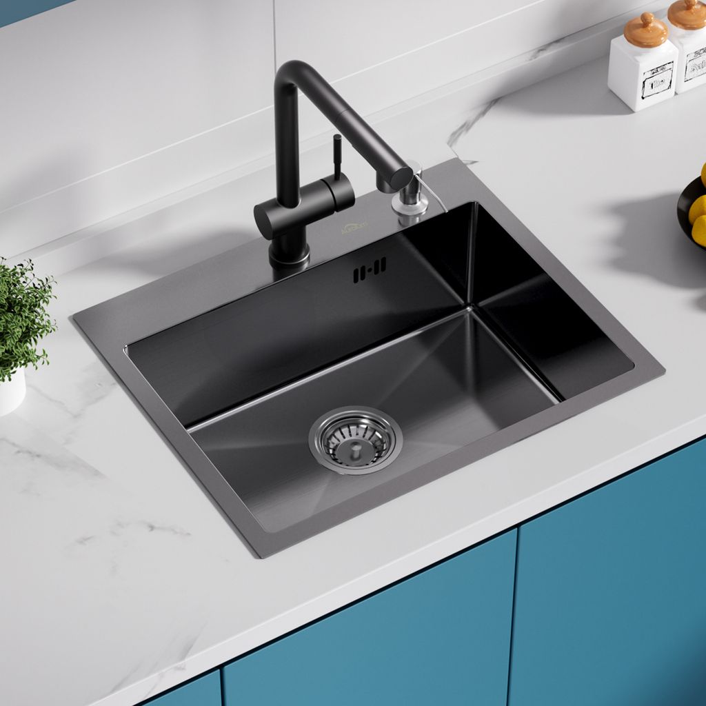 55 x 45 CM Küchenspüle Edelstahl Waschbecken Einbauspüle Produktbild 1