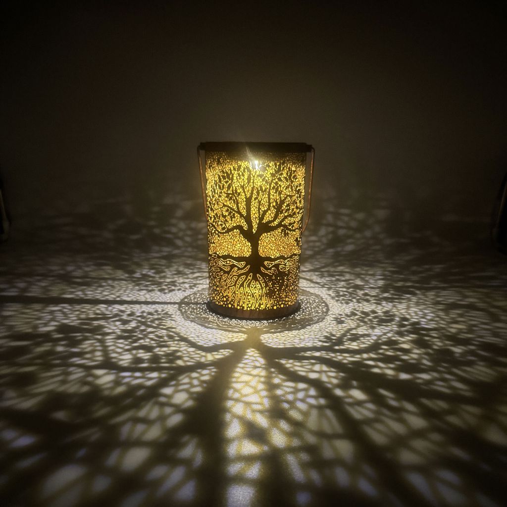 UNUS Solarlaterne mit Baum-Dekor Solar Laterne LED Produktbild 