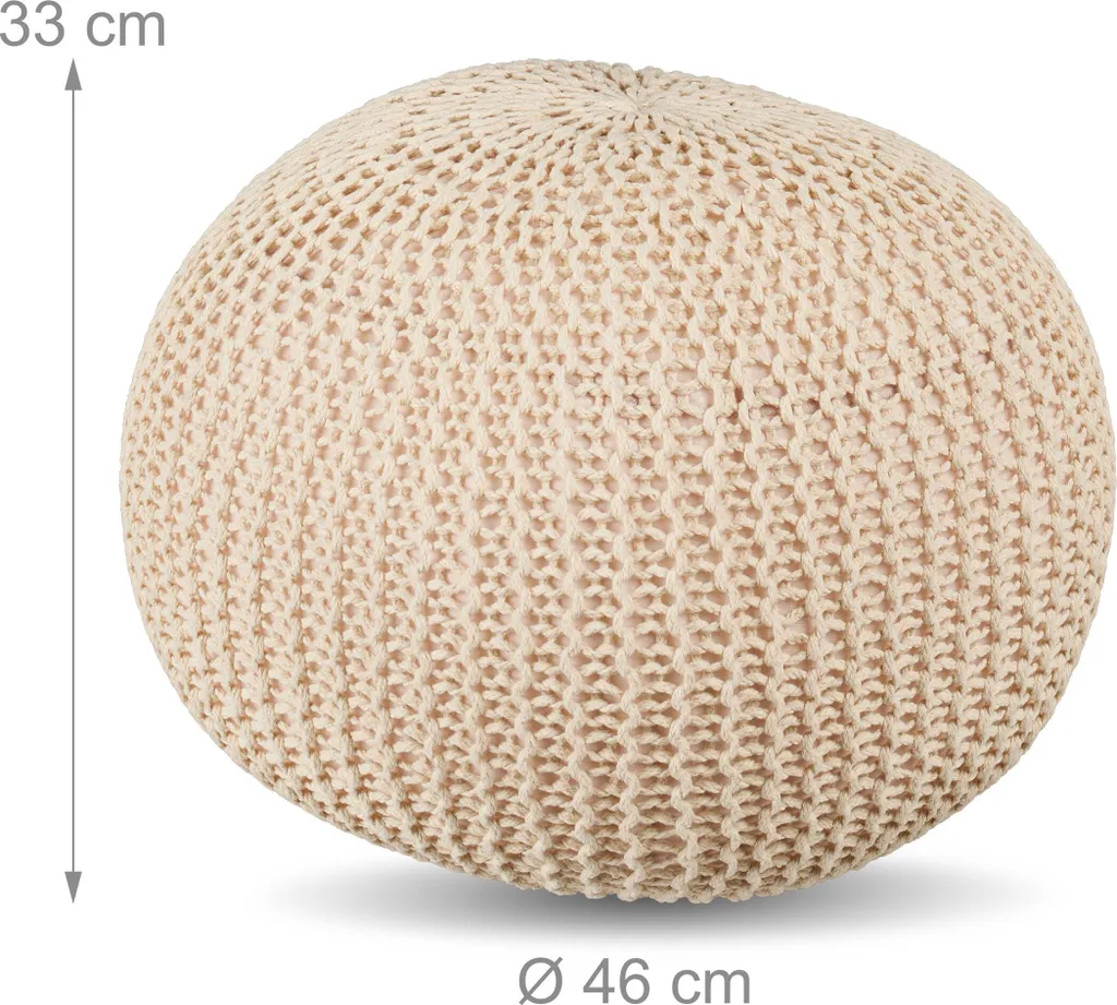 relaxdays Pouf in maglia - 4