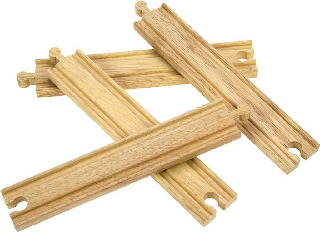 Bigjigs Rail, lange rechte rails, 21 cm, 4 stuks Productafbeelding 
