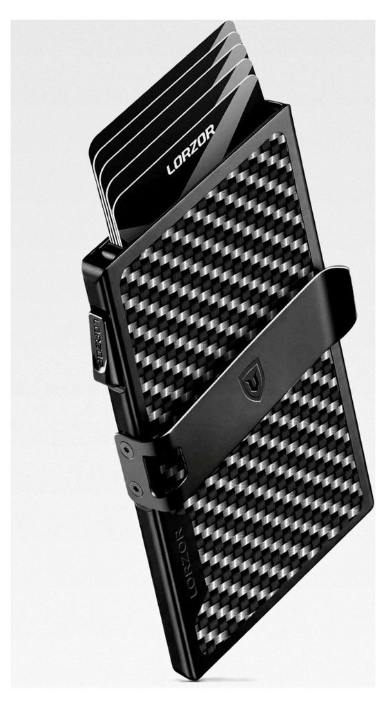 Slim Wallet aus Militär-Kohlenstofffaser, Minimalistische Geldbörse mit abnehmbarem Geldclip, Kartenetui für Herren mit RFID-Schutz, Brieftasche...