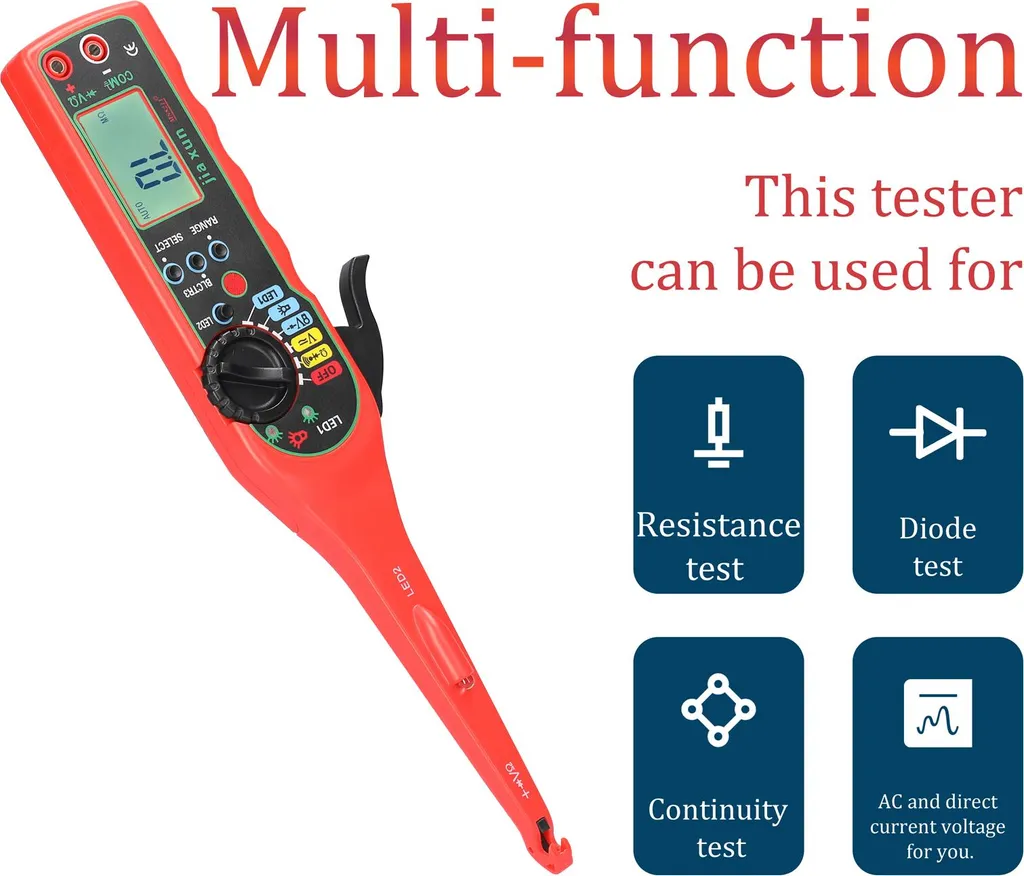Multimètre portable intelligent automobile pour test de continuité 24V
