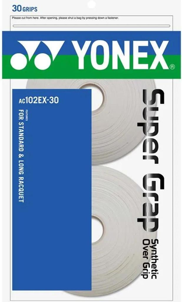 Yonex Wet Super Grap Overgrip Rol, 30 stuks, wit Productafbeelding 
