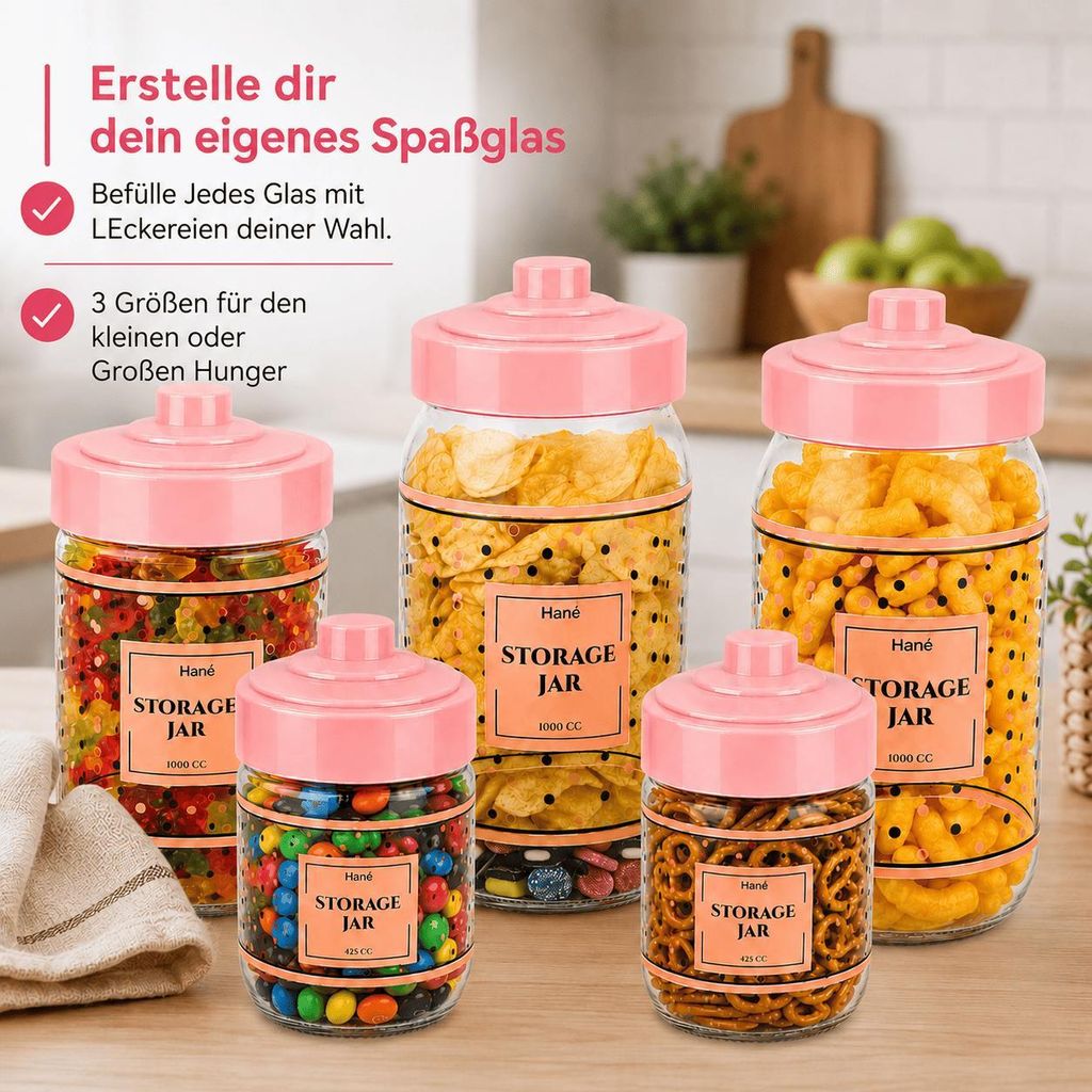 6 Vorratsgläser Spaßgläser Aufbewahrungsgläser Vorratsdosen