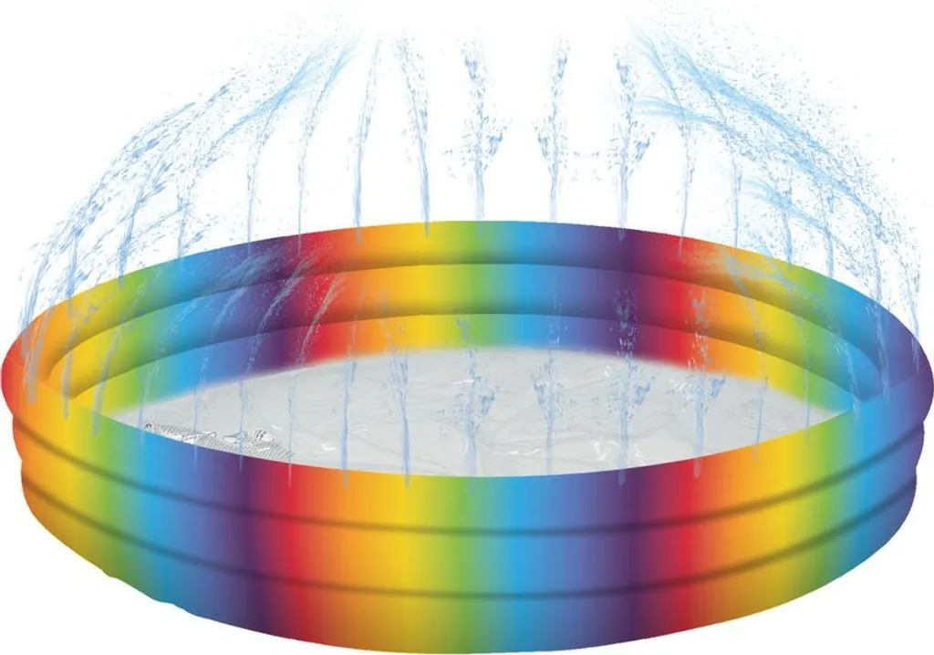 Piscina Gonfiabile Happy People Arcobaleno 150x25cm con Sprinkler